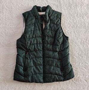 Green Tea Faux Fur Forest Green Puffer Vest